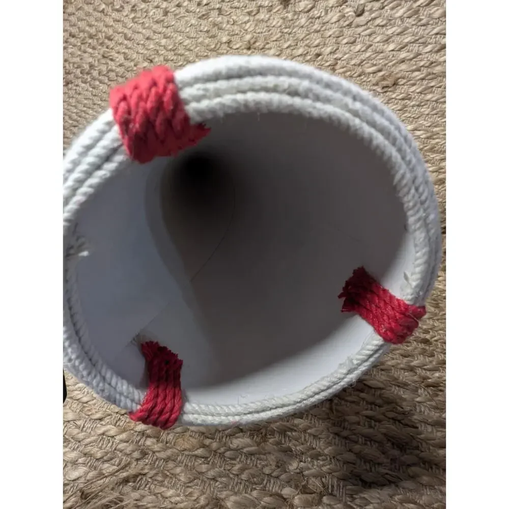 Holiday Lane Boho Festive Yarn Cone Christmas Tree Red White Tabletop Decor 19